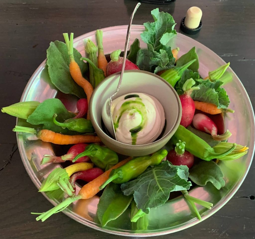 Farm-to-table vegetables plate at The Charter Oak Napa Valley restaurant