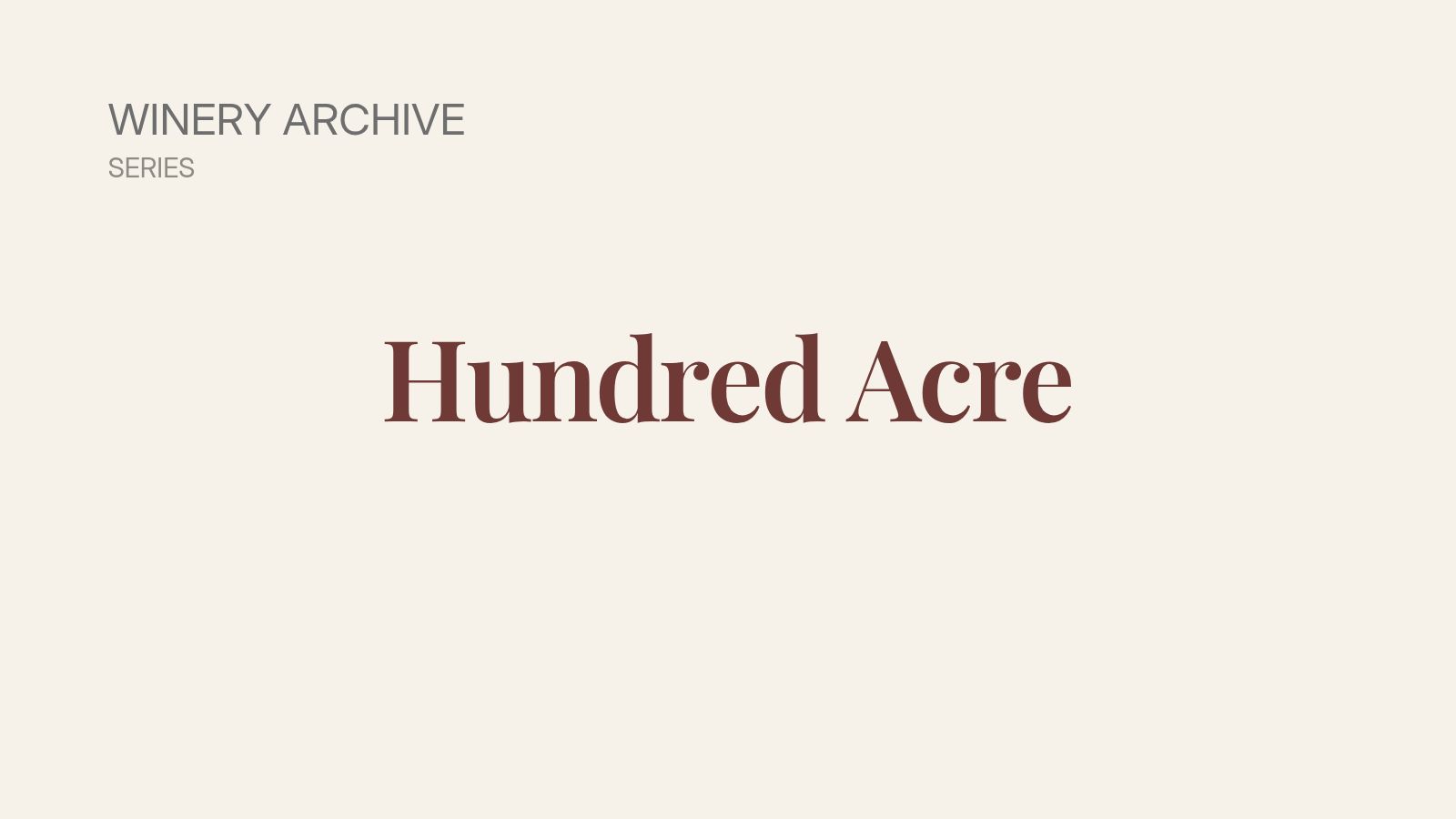Hundred Acre Napa Valley winery archive cover background with grapevine illustration