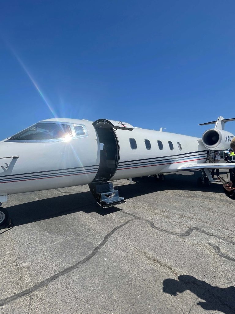 Private Jet Napa Valley preparing for departure from Los Angeles Van Nuys Airport for wine travel