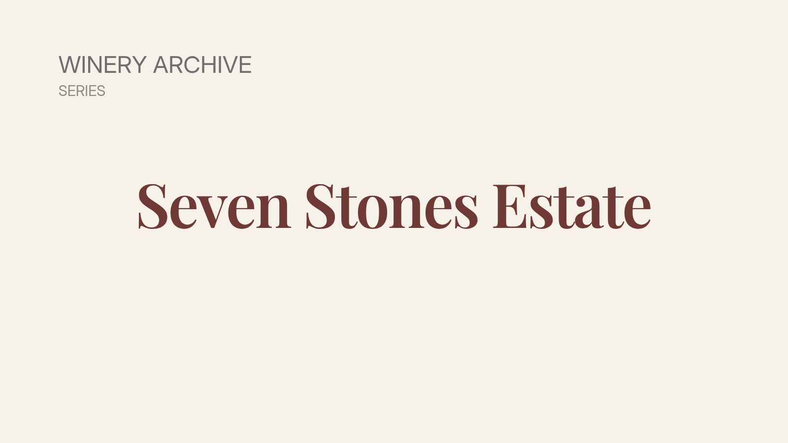 Seven Stones Estate vineyard on Napa Valley hillside, a boutique winery producing limited Cabernet Sauvignon